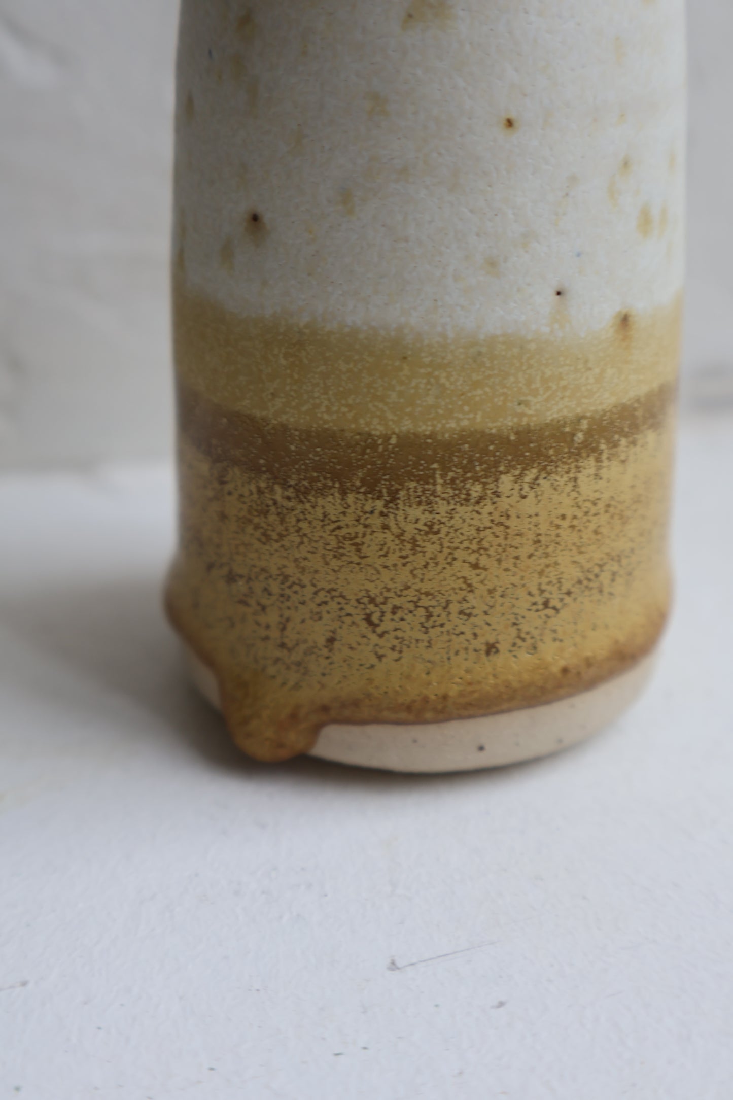 Vase in Matte White and Brown