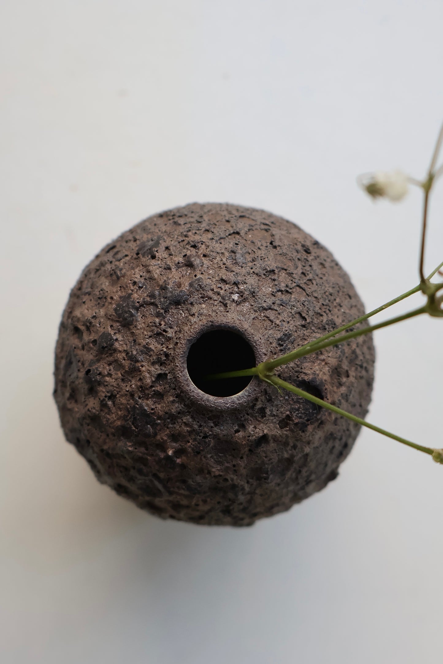 Bud Vase in a Black Lava Glaze