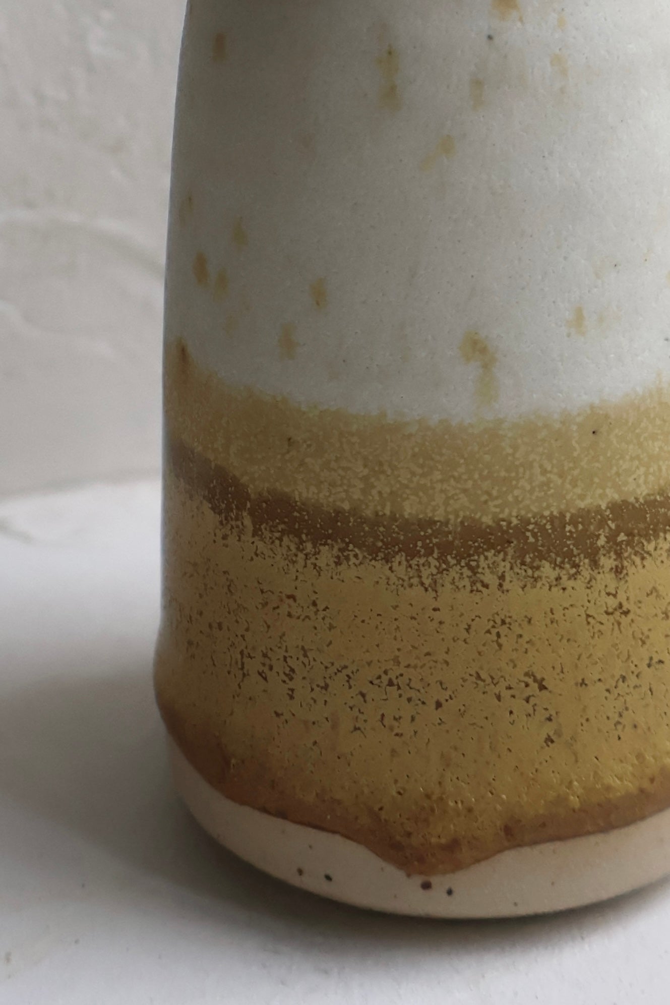 Vase in Matte White and Brown