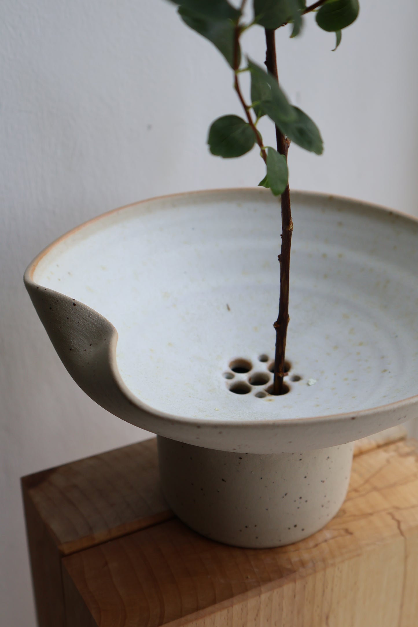 Folded Pedestal Vase in Dove