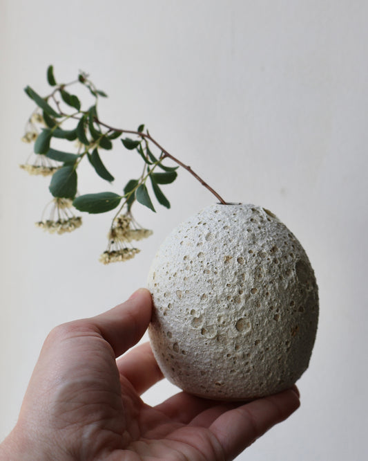 Bud Vase in White Lava