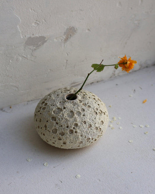 Bud Vase in White Lava
