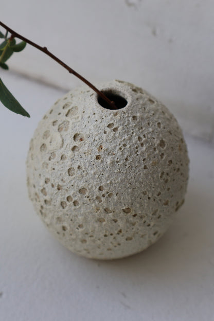 Bud Vase in White Lava