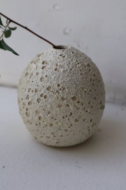 Bud Vase in White Lava