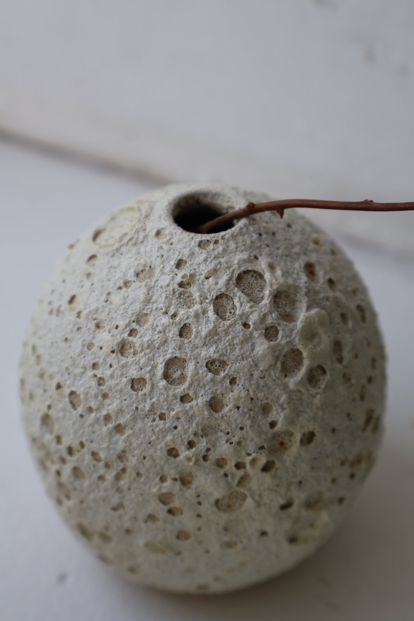 Bud Vase in White Lava