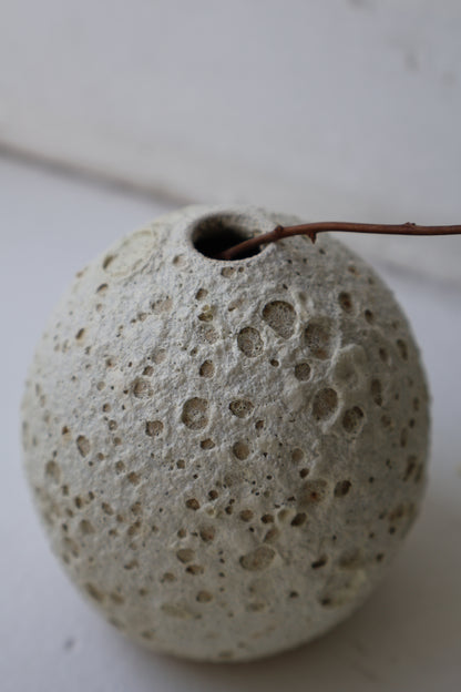 Bud Vase in White Lava