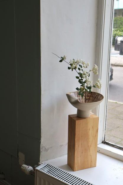 Folded Pedestal Vase in Rust