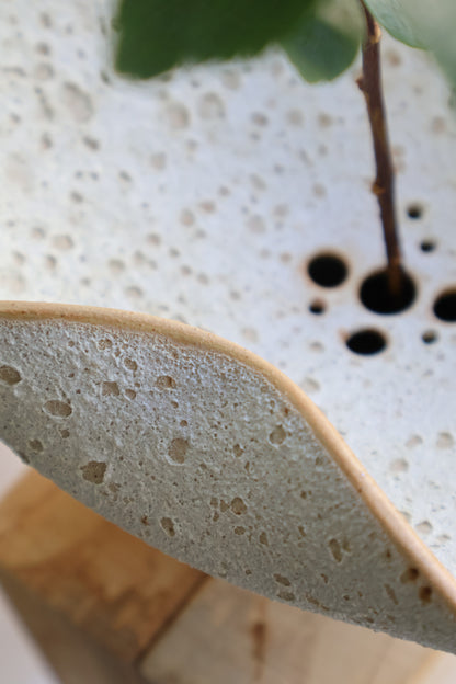 Folded Pestal Vase in Lava