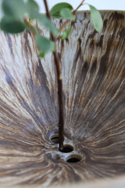 Folded Pedestal Vase in Rust