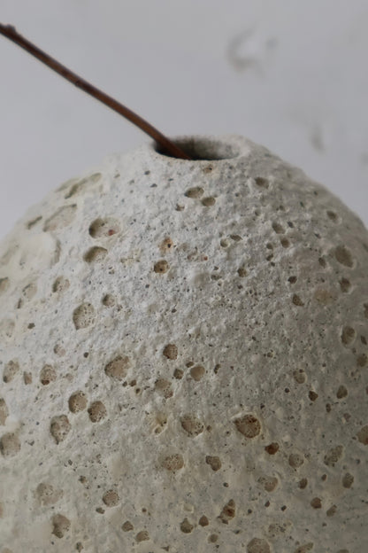 Bud Vase in White Lava