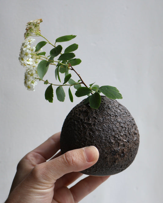 Bud Vase in Black Lava