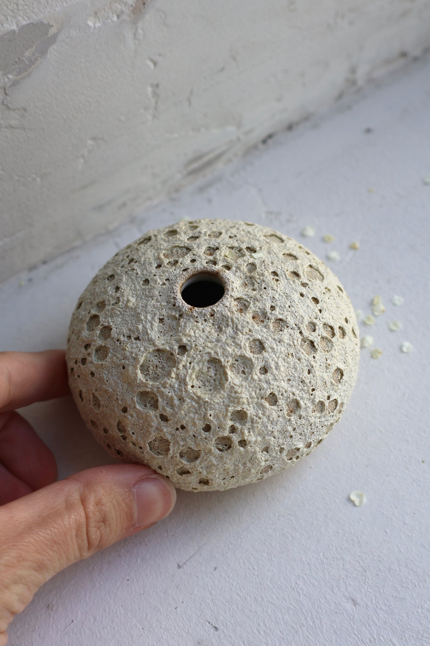 Bud Vase in White Lava