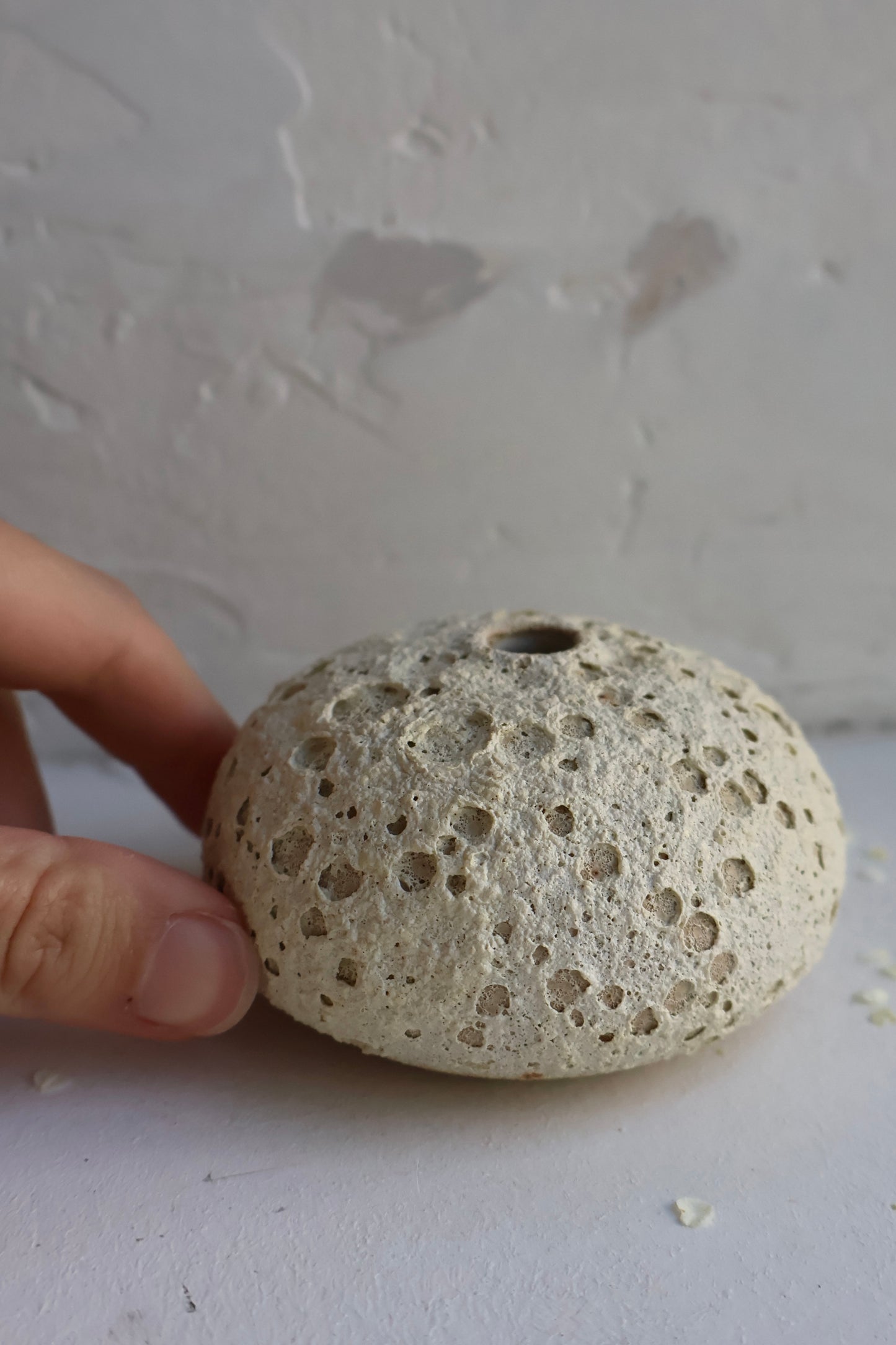 Bud Vase in White Lava