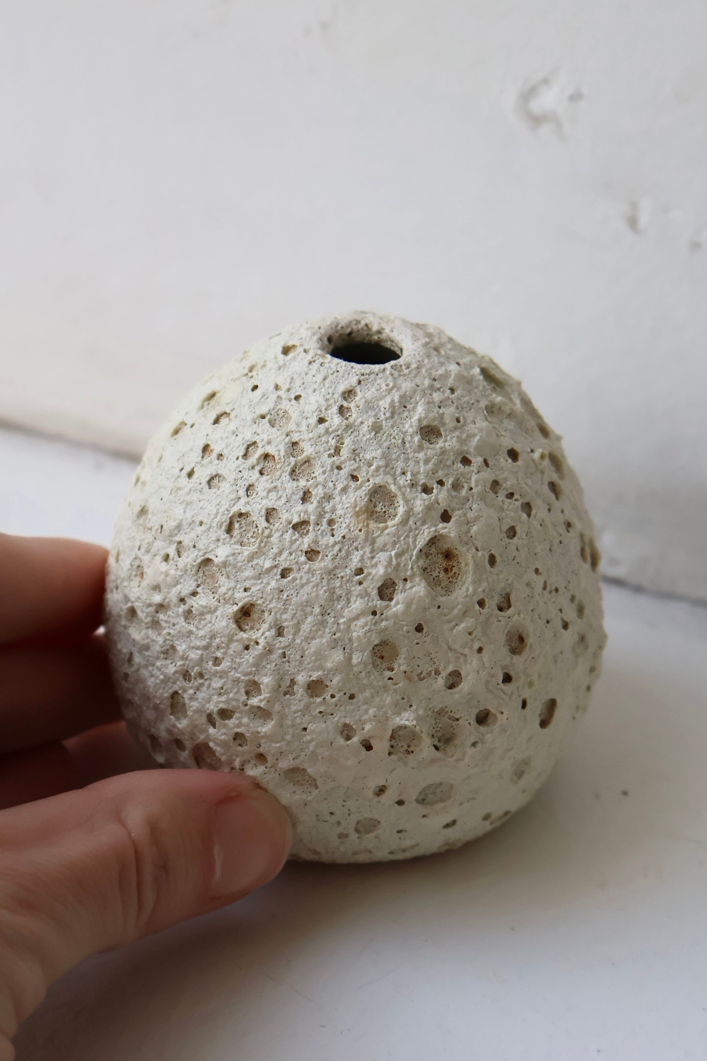 Bud Vase in White Lava