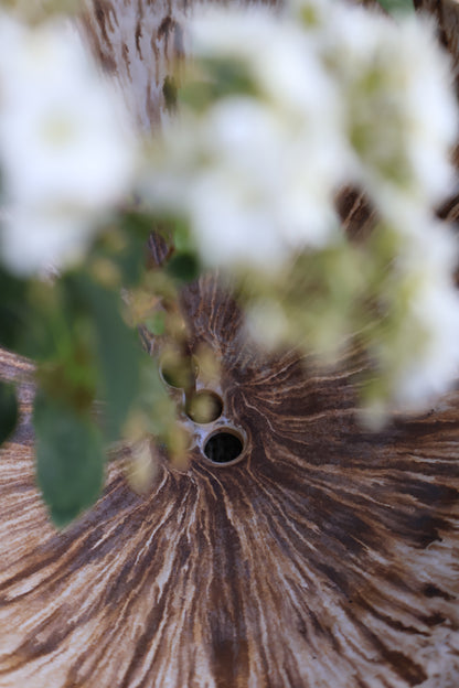 Folded Pedestal Vase in Rust
